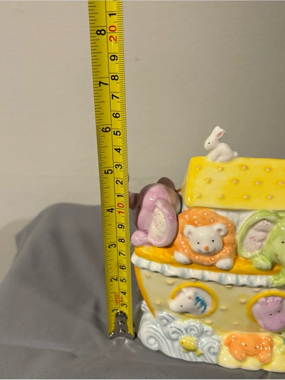 Pastel Animal Ark Ceramic Money Bank - Yellow, Pink, Green